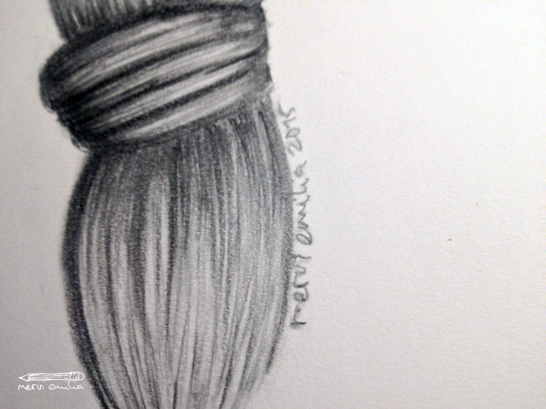 How to draw a braid: Detail of the ends -- Mervi Emilia